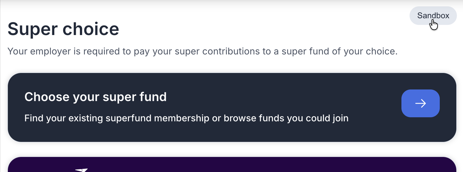 The Sandbox badge floating over an onboarding session embed